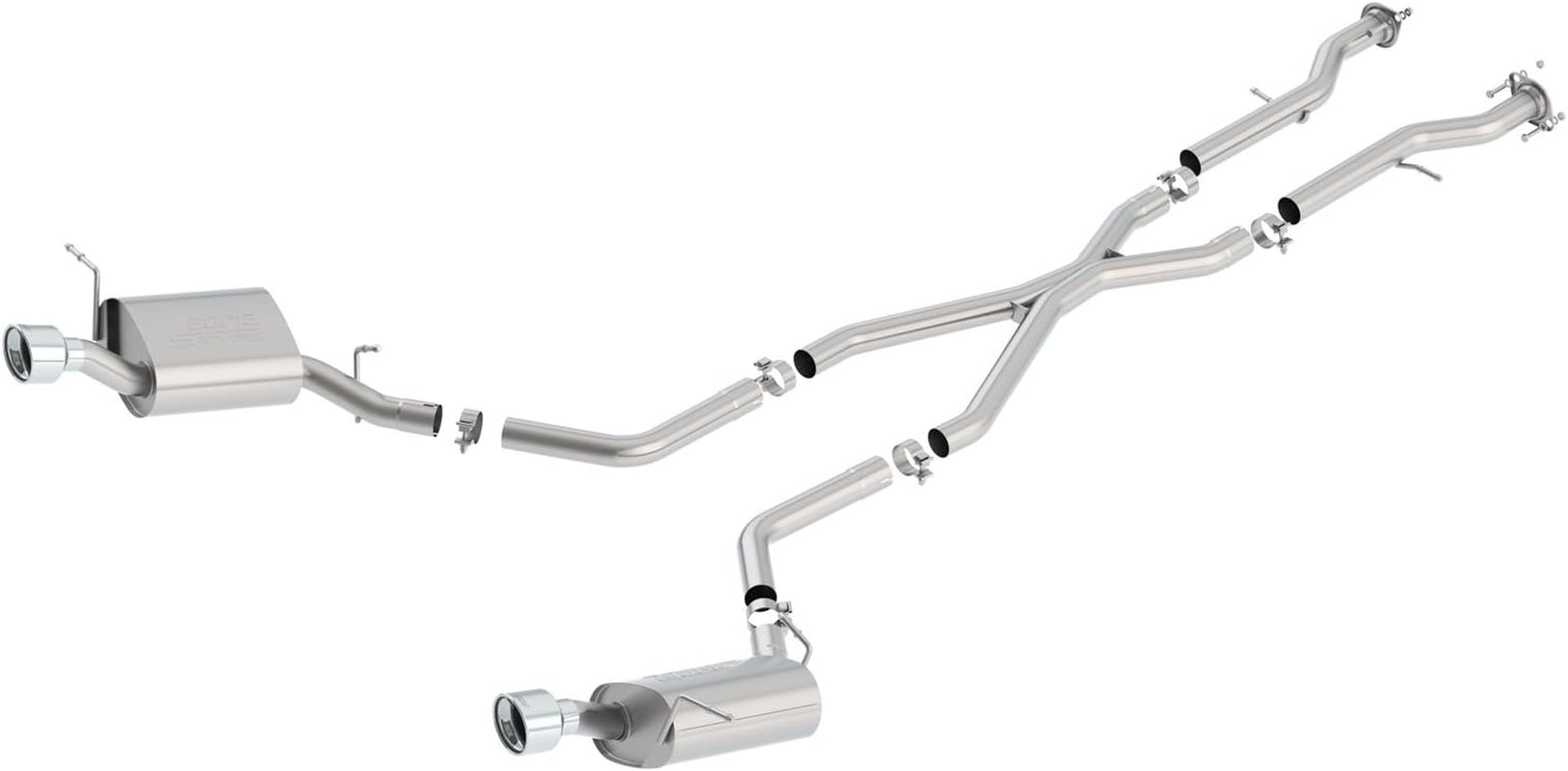 140449 Cat-Back Performance Exhaust System for Dodge Durango R/T V8 T-304 Stainless Steel S-Type Sound Dual Split Rear Exit Single 4.5" round T-304 Stainless Steel Tips on Each Side
