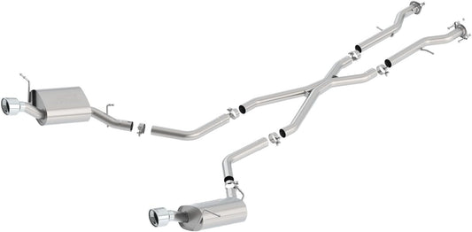140449 Cat-Back Performance Exhaust System for Dodge Durango R/T V8 T-304 Stainless Steel S-Type Sound Dual Split Rear Exit Single 4.5" round T-304 Stainless Steel Tips on Each Side